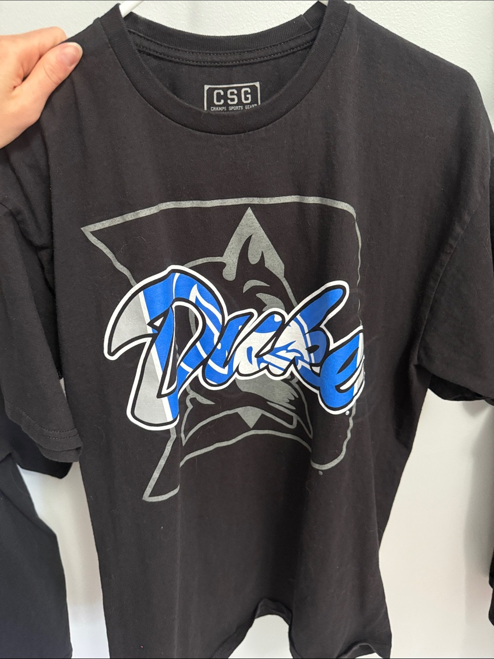 Men’s Duke Black Graphic T-Shirt with Blue Accent